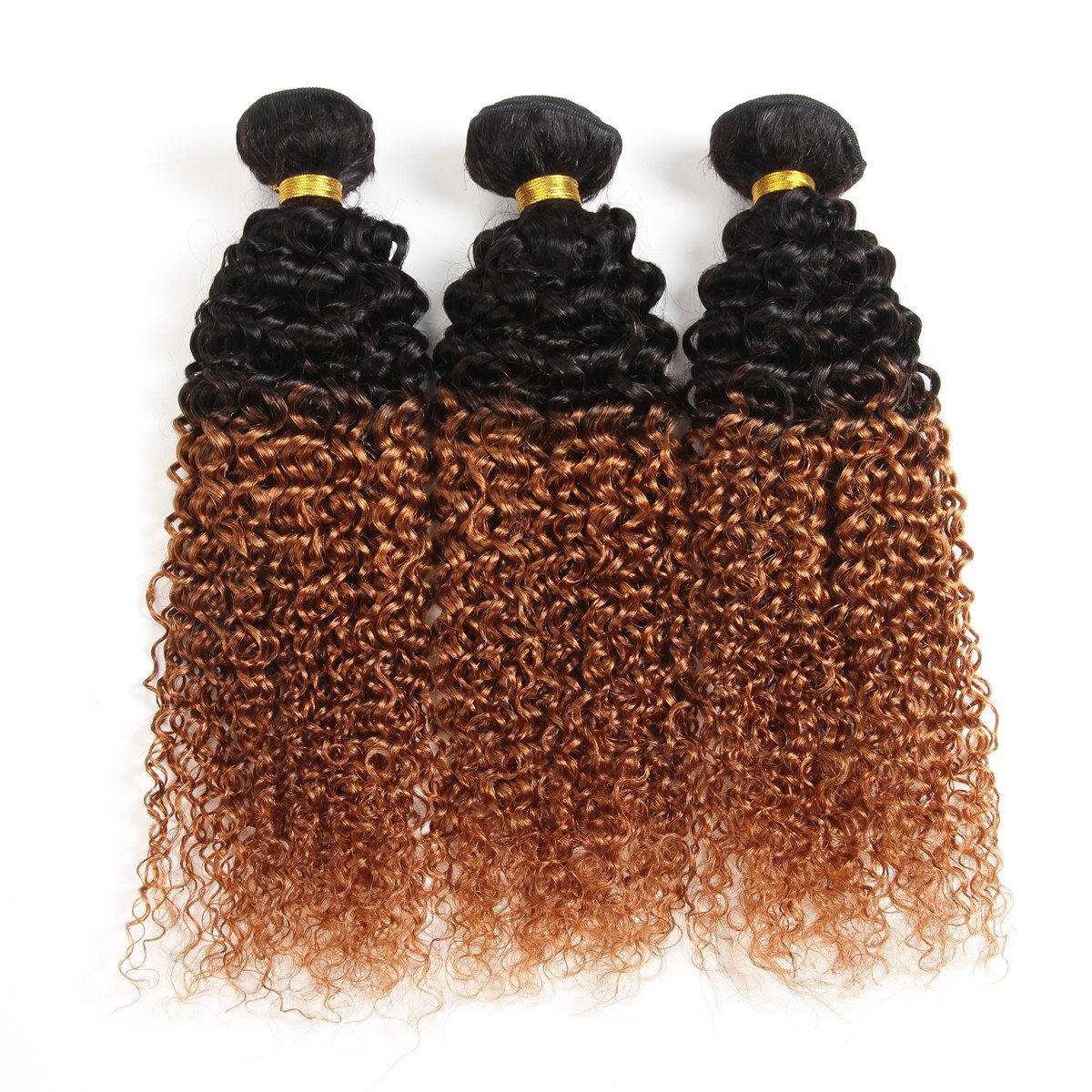 Set of 3 Jerry Curls Bundle Two tone Ombre T1B30